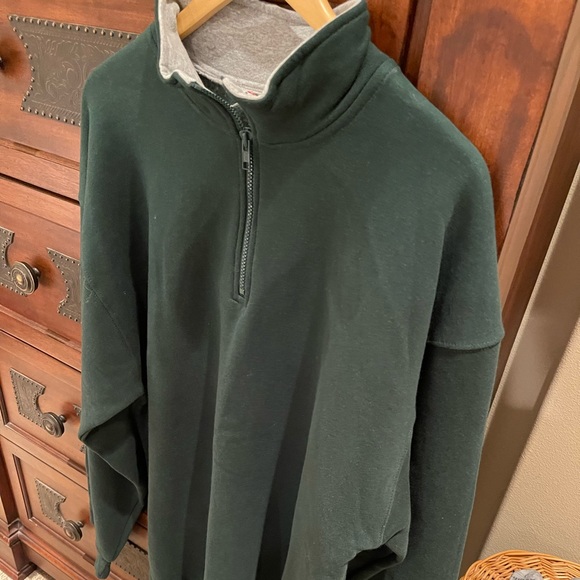 XXL GREEN COTTON HALF-ZIP JERSEY; Like New condition; sweatshirt material; $19 - Picture 13 of 16